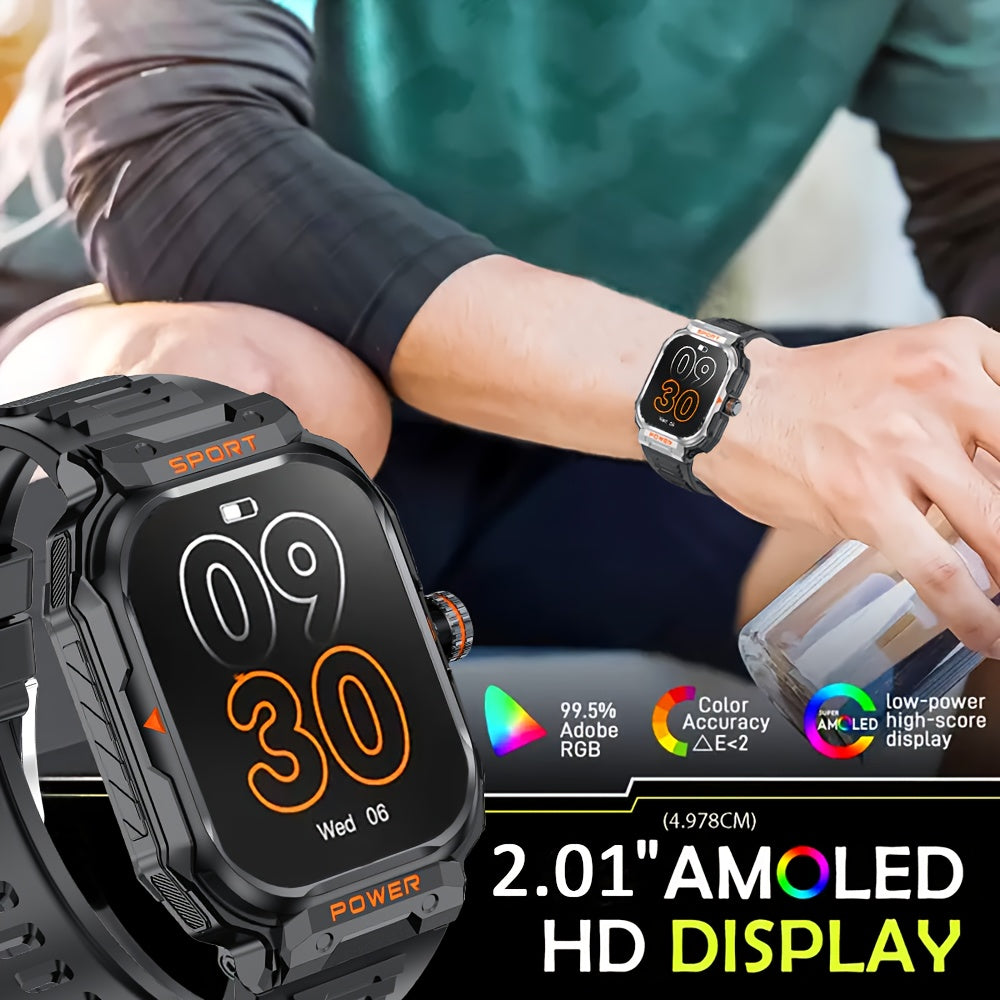 [2-in-1 Headset Smartwatch] LONZERUI new 2-in-1 headset smartwatch for men and women Bluetooth call waterproof smartwatch, 2.01 inch full touch screen display, with messages, answering calls, information reminders, for iPhone