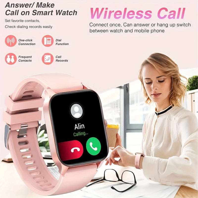 1.83 "Full Touch Screen Wireless Call Smartwatch, 100+ Sports Mode/100+ Dial/Ai Voice Control/music Playback, Smart Fitness Tracker, Compatible With Iphone And Android Phones