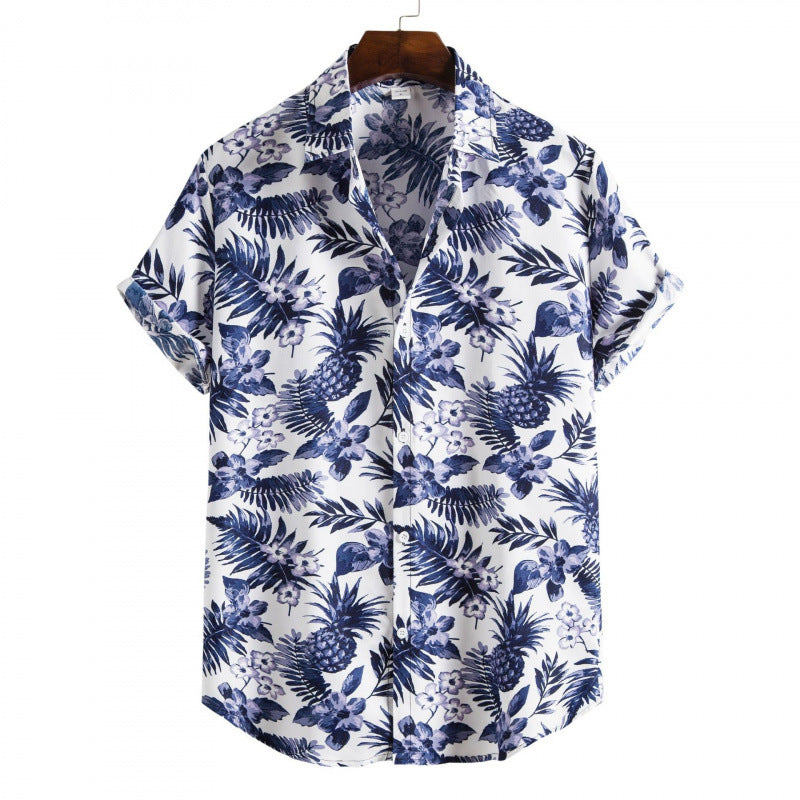 Plus Size Men's Fashion Digital Printing Short Sleeves