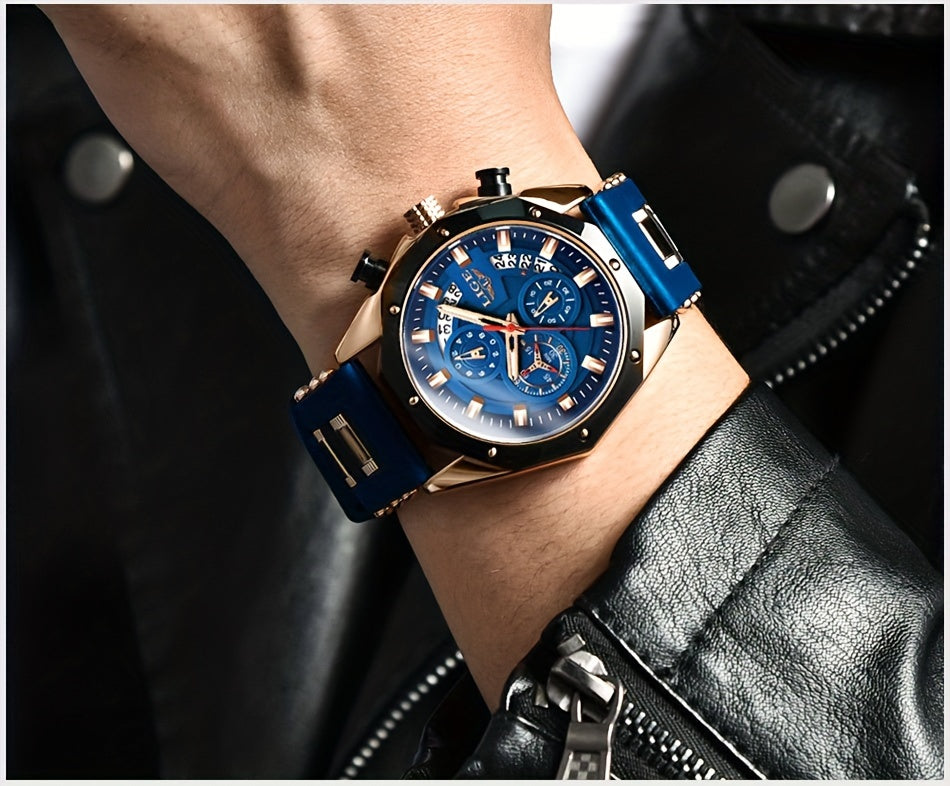 2024 New Fashion Men's Watch. Chronograph Calendar luminous Quartzwatch. Outdoor Casual Sports Watches. Suitable for giving to Students or Men.