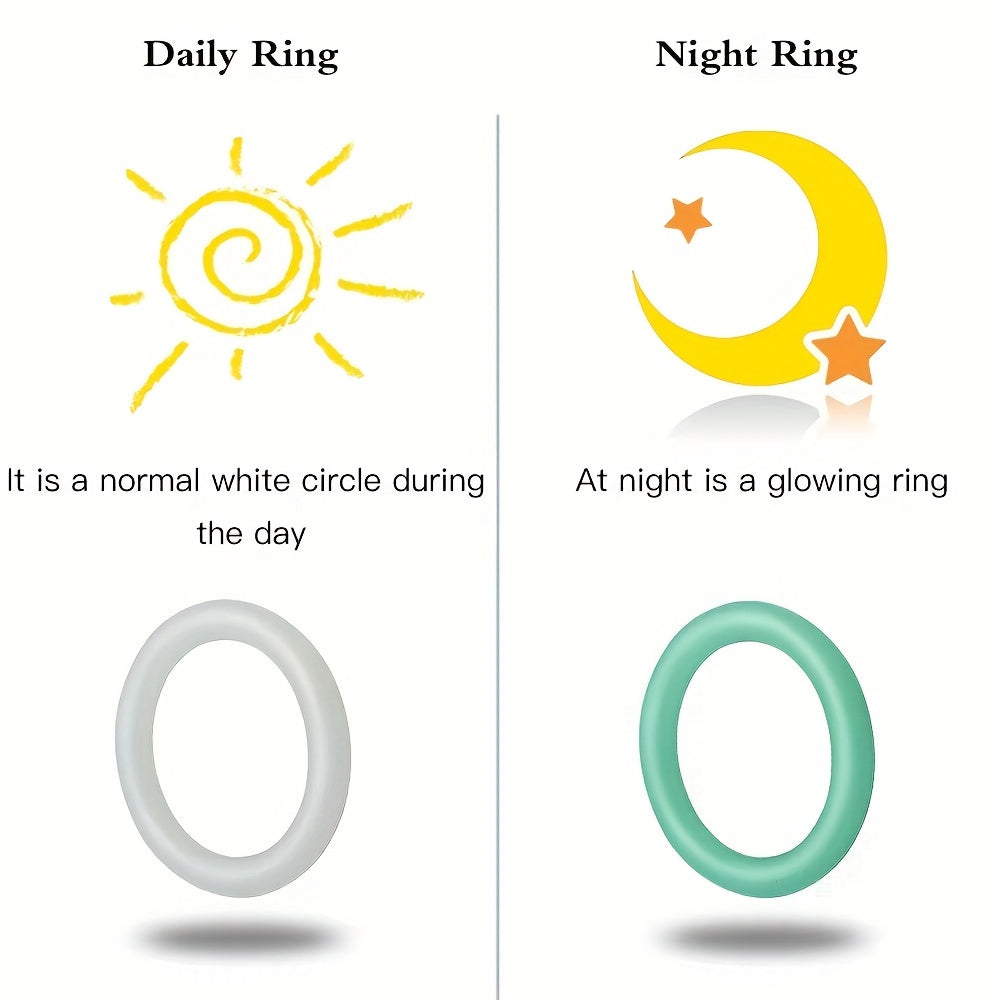 3pcs Set of Luminous Triple Rings for Men - Penis Rings for Delayed Ejaculation, Foreskin Obstruction, and Enhanced Pleasure - Soft Silicone, Ergonomic Design, and Easy to Clean