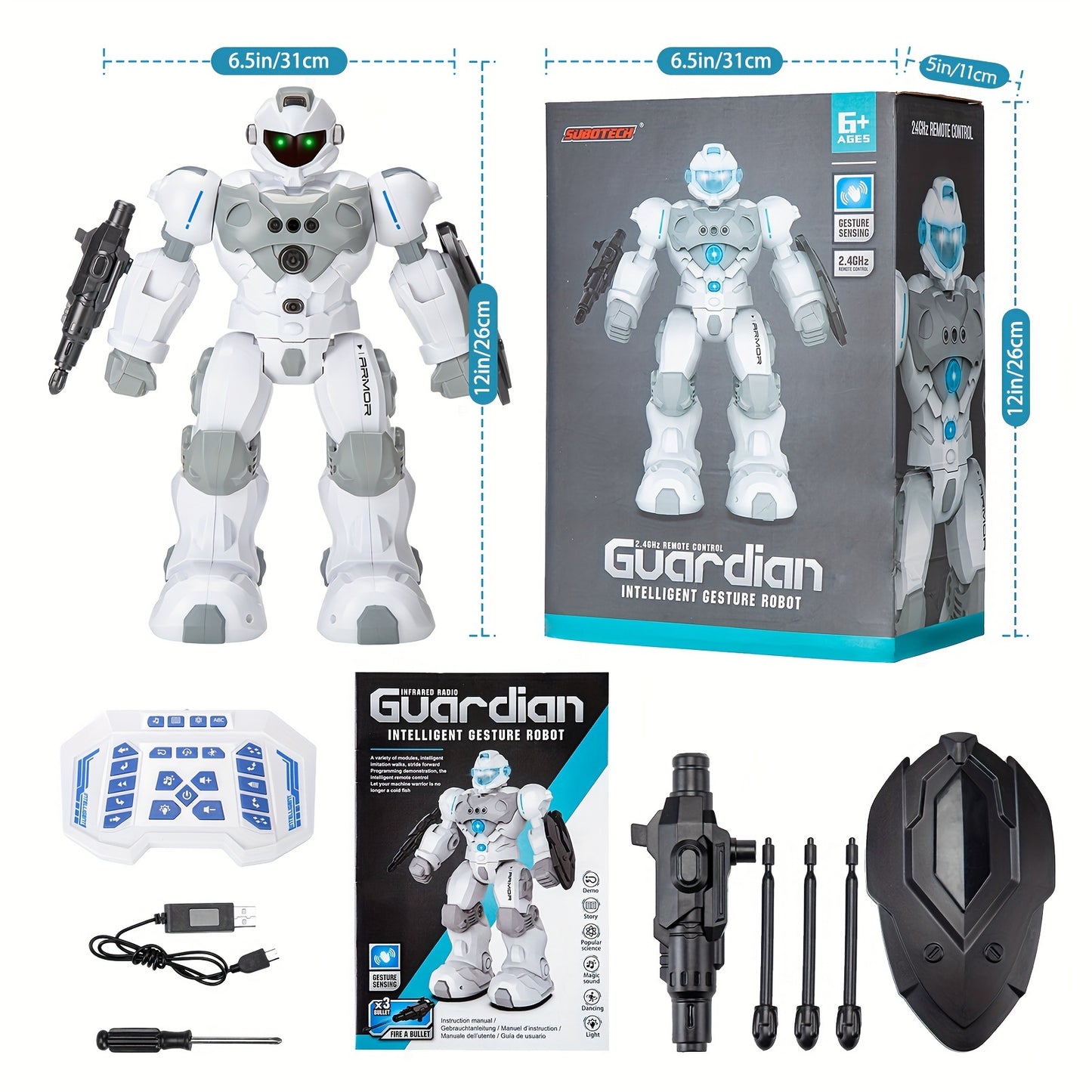 Control Robot Toys for Kids: Intelligent Programmable Robot Gifts for Kids Popular Science Story Toys with 2.4Ghz WiFi Signal Gesture Sensing for Kids