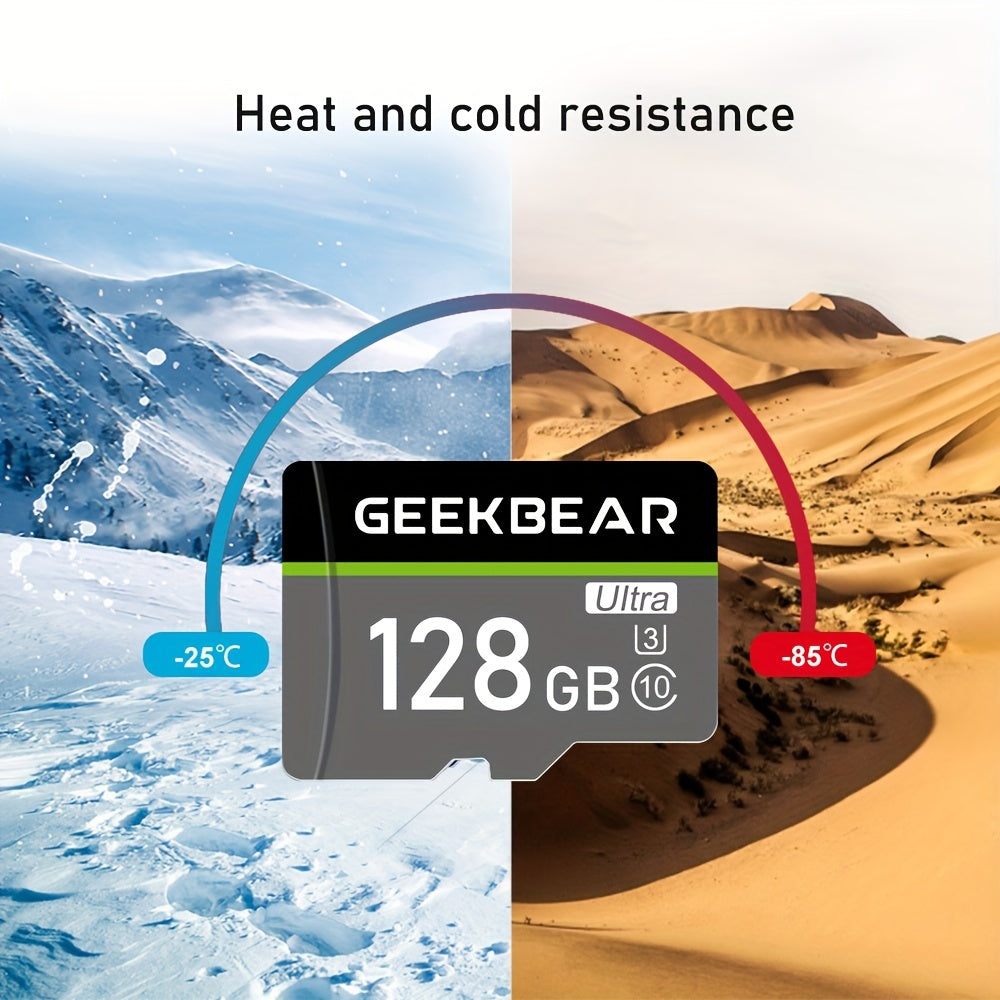 بطاقات مايكرو SD فائقة السرعة من GeekBear: 512 جيجابايت، 256 جيجابايت، 128 جيجابايت - متوافقة مع الكاميرات، وهواتف أندرويد، وأجهزة الكمبيوتر