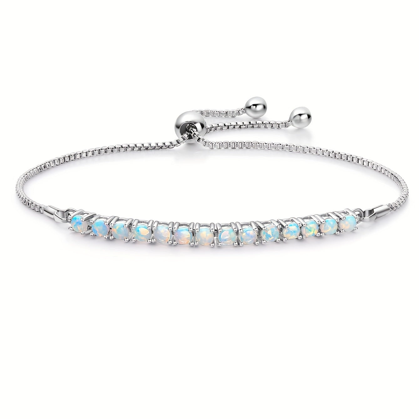 [Romantic Bracelet] Romantic Elegant Women's Coveted Choice - Australian Precious Synthetic Opal Stretch Bracelet | Dazzling Multicolor Unique Charm, Versatile Exquisite Jewelry for Holiday Gifts or Personal Use