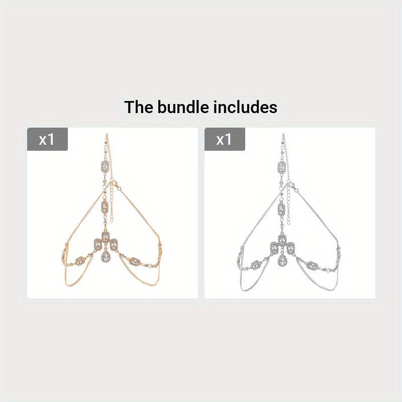 Women Rhinestone Chain Head Piece Head Jewelry Exquisite Elegant Headband Bridal Hair Accessories