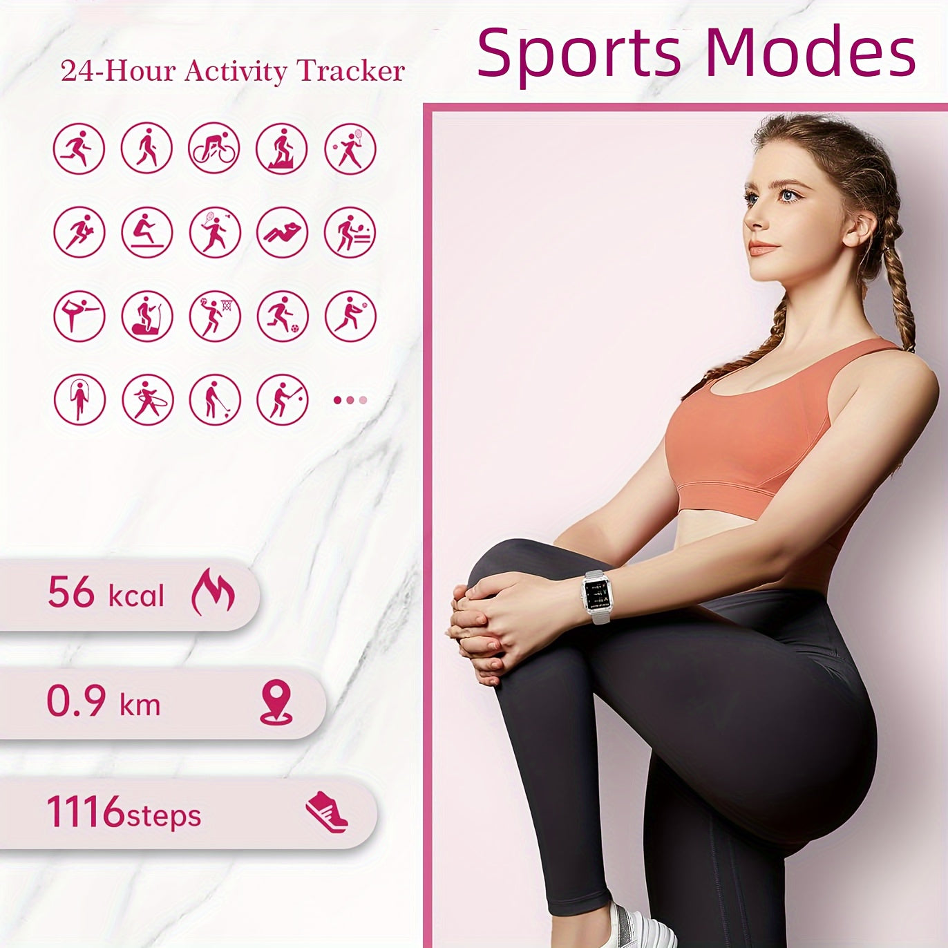 1.6" HD Screen Smartwatch for Women and Men - Wireless Call, 100+ Sports Tracker, AI Voice Assistant, Fitness Tracker, Compatible with iPhone and Android Phones - Perfect Mother's Day Gift