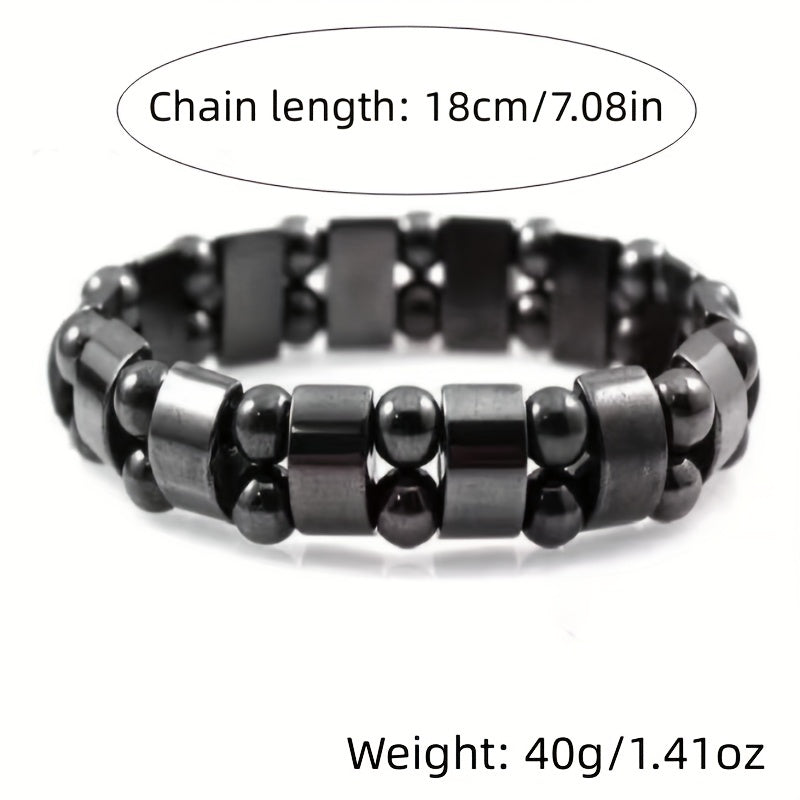 1pc Trendy Cool Creative Hematite Magnetic Stone Bracelet Decorative Accessories For Holiday Party Gift Women Men Accessories Jewelry Gifts