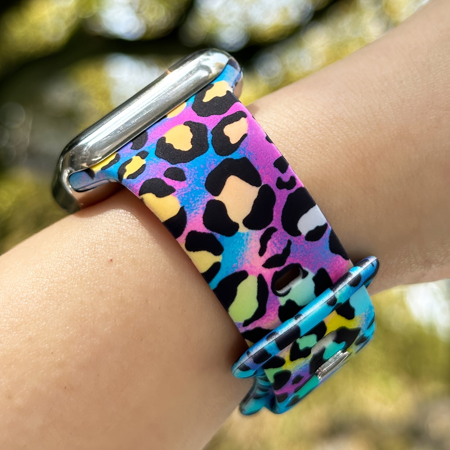 Gradient Double Sided Printed Silicone Strap For Smart Watches 38mm 40mm 41mm 42mm 44mm 45mm Tie-dye Sport Style Bracelet Band