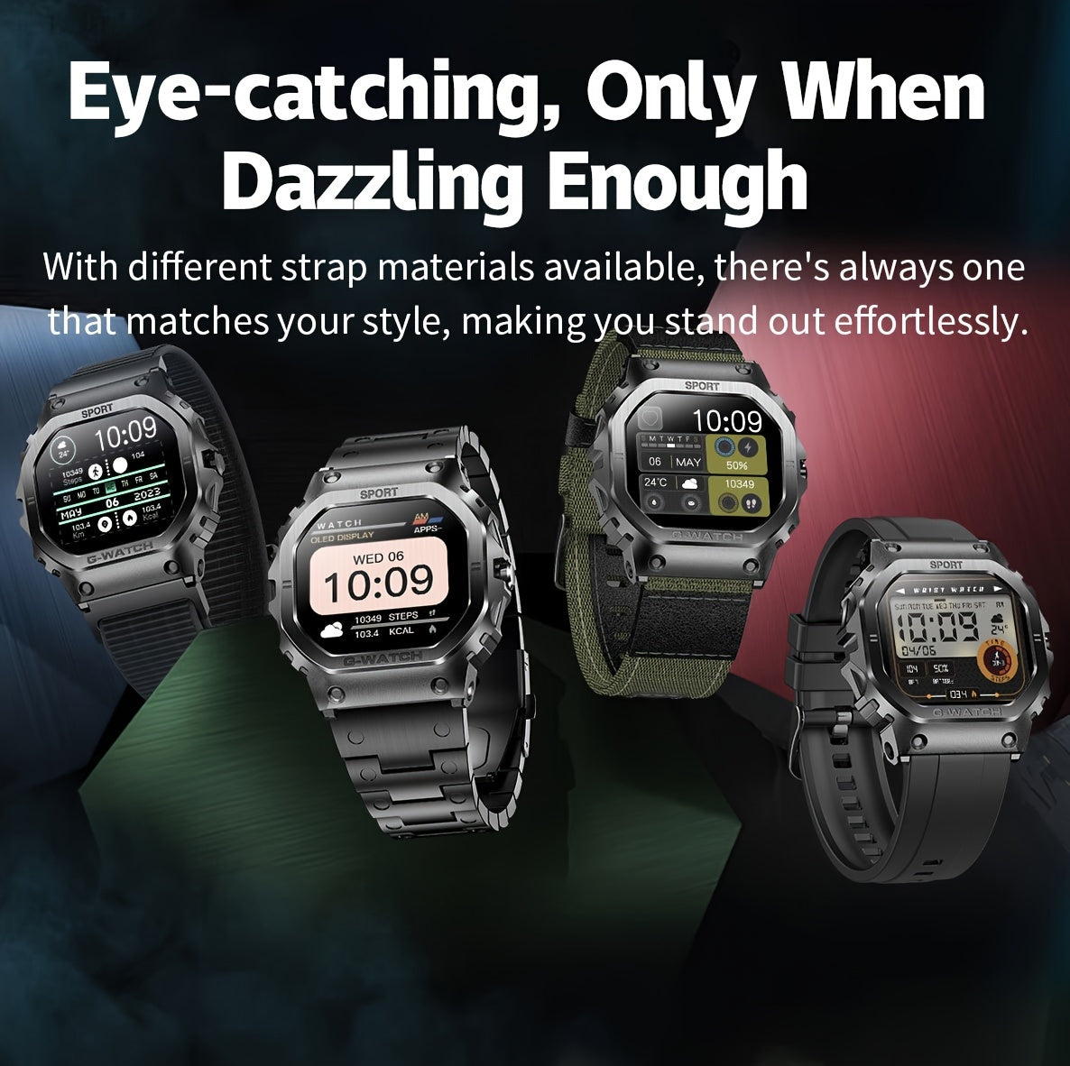 ساعة ذكية جديدة للرجال مقاس 1.57 بوصة رياضية خارجية مع إمكانية الرد على المكالمات/إجرائها متوافقة مع هواتف iPhone وAndroid طراز G-SHOCK