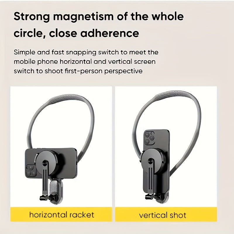 Universal Neck Mount for Phones - Hands-Free POV/Vlog Selfie Holder with Chest Strap for iPhone 15, 14, 13, 12 Series & Android Phones