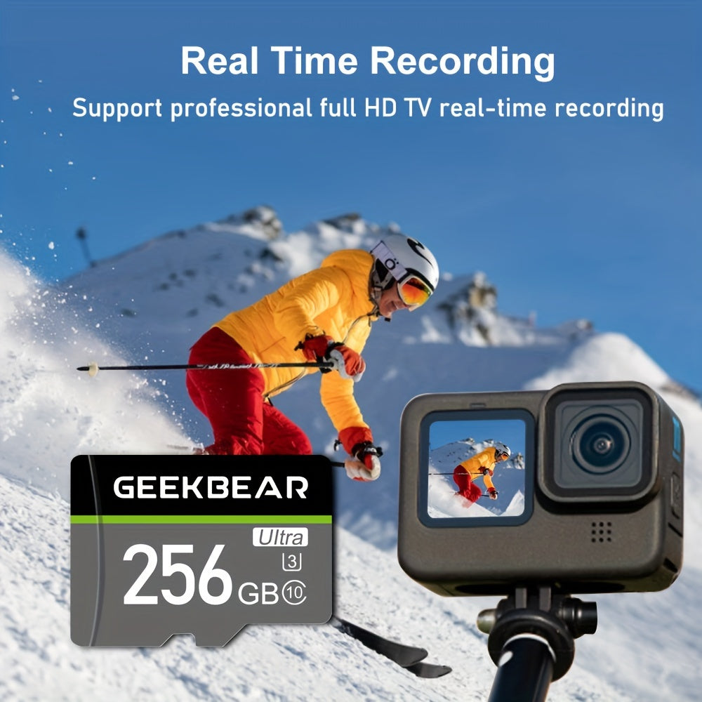 بطاقات مايكرو SD فائقة السرعة من GeekBear: 512 جيجابايت، 256 جيجابايت، 128 جيجابايت - متوافقة مع الكاميرات، وهواتف أندرويد، وأجهزة الكمبيوتر