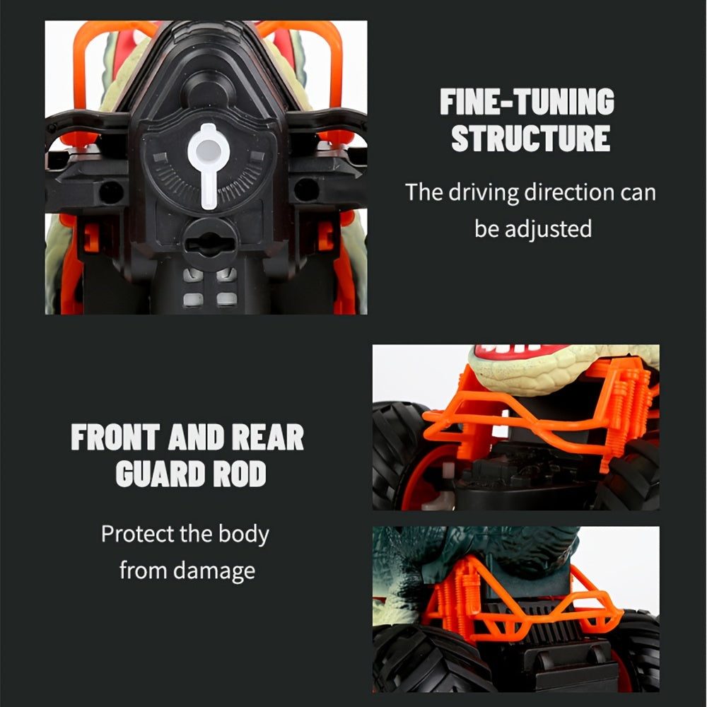 2.4GHz Dinosaur Remote Control Car Toys For Kids Boys 4-7 5-7 8-12, RC Dinosaur Car Toys With Light, Sound, Spray, Indoor Outdoor Toys Gifts For 4 5 6 Year Old Boys, RC Car Toys For Boys