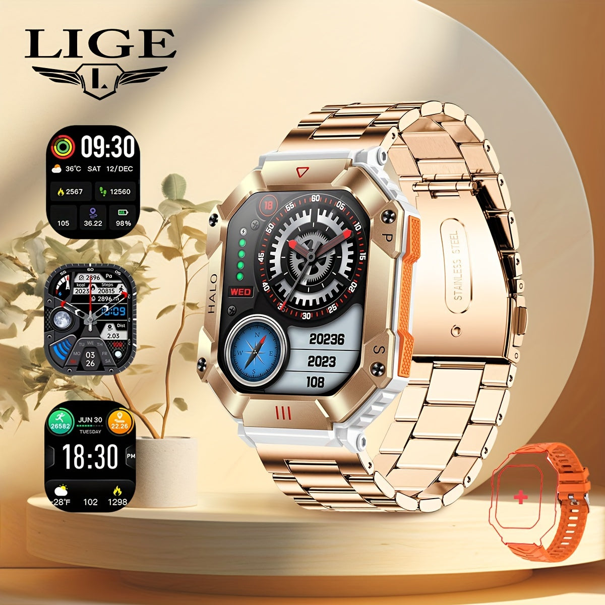 Smart Watch (Answer/Make Call), 2.0 Inch 100+Sport Modes/Altitude Pressure Compass/GPS Track Watch MAC Address Viewing, Watches For Android & Iphone. Fitness Watch For Women/Men