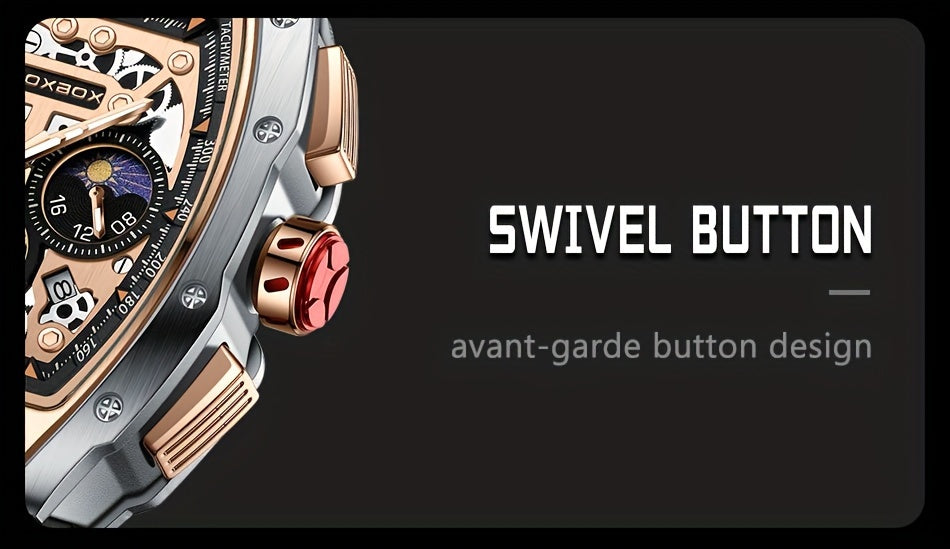 Foxbox Men's Waterproof Quartz Wristwatch, Date Sport Silicone Wrist Watches