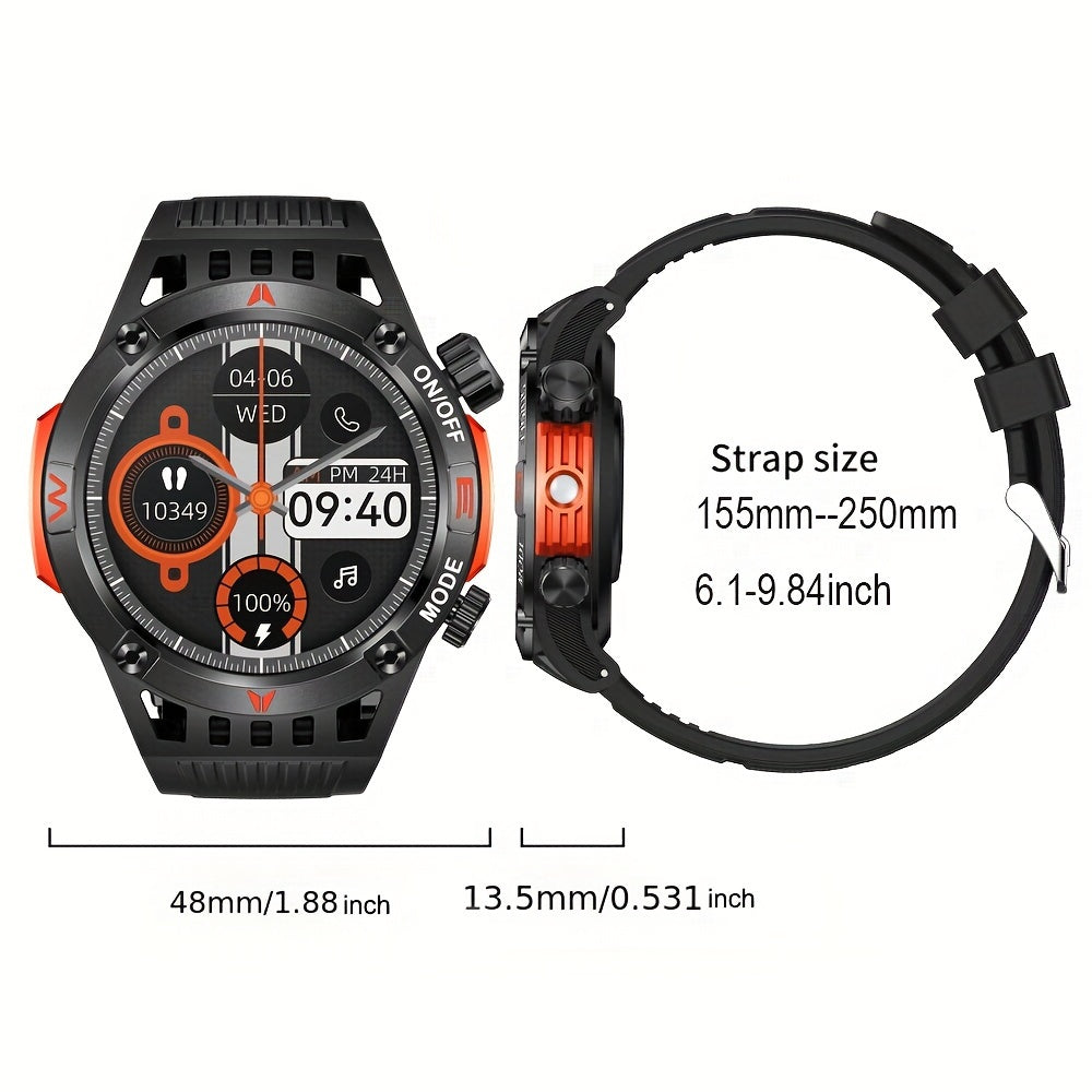 QTLJJBY Smart Watch Wireless Answer And Call SOS Outdoor Watch Outdoor Sports Watch LED IP68 Compass Fitness Tracker Pedometer Multimedia Message Display, Suitable Mobile Phones, Men's And Women's Smart Watches Gift