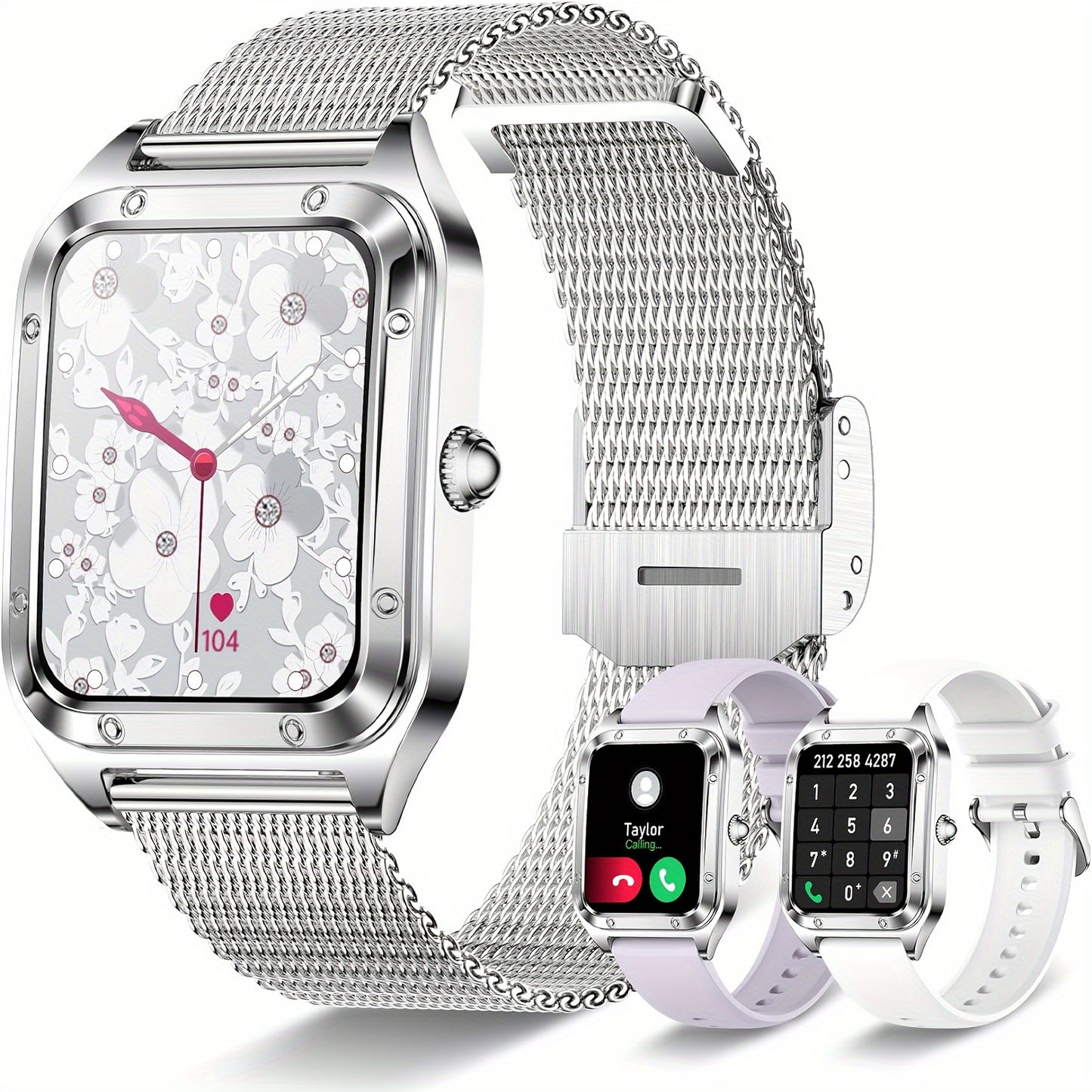 1.6" HD Screen Smartwatch for Women and Men - Wireless Call, 100+ Sports Tracker, AI Voice Assistant, Fitness Tracker, Compatible with iPhone and Android Phones - Perfect Mother's Day Gift