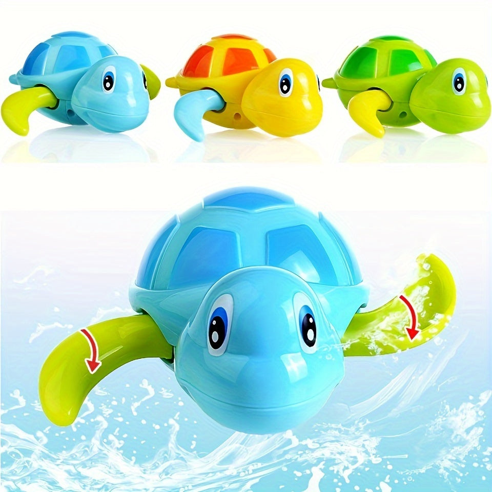 3pcs Wind-Up Swimming Turtle Bath Toys for Kids - Durable Plastic, Ideal for Infants & Toddlers 1-5 Years - Perfect Gift for Christmas, Halloween, Thanksgiving