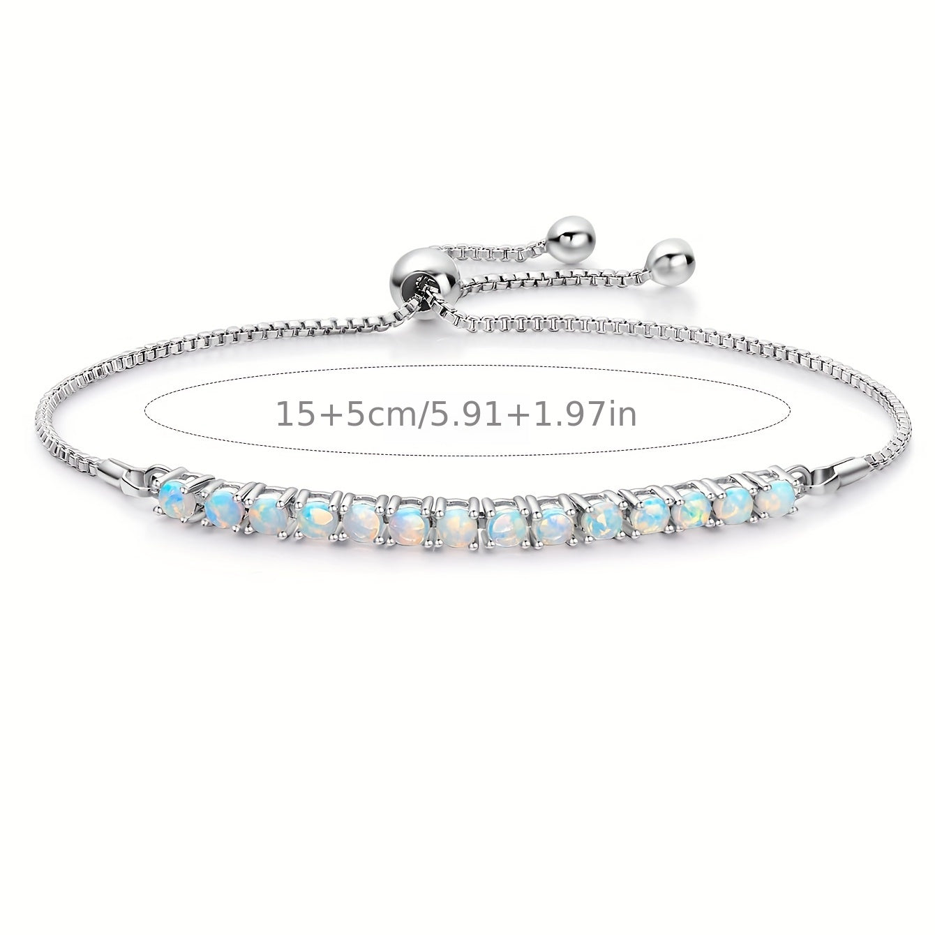 [Romantic Bracelet] Romantic Elegant Women's Coveted Choice - Australian Precious Synthetic Opal Stretch Bracelet | Dazzling Multicolor Unique Charm, Versatile Exquisite Jewelry for Holiday Gifts or Personal Use