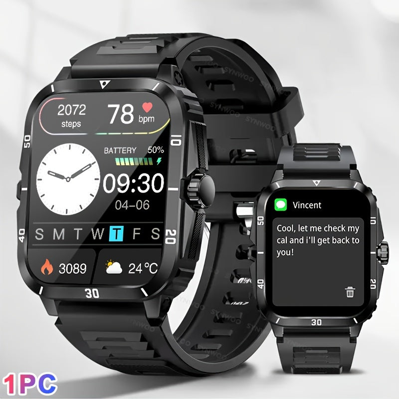 Stylish Multi-Function Smart Watch - Wrist Watches with 1.96" HD Display, 3ATM Waterproof, Wireless Call, Multi Sports Modes, Period Reminder, Weather Forecast, Sleep Monitoring, Sports Pedometer for Android and IOS Devices