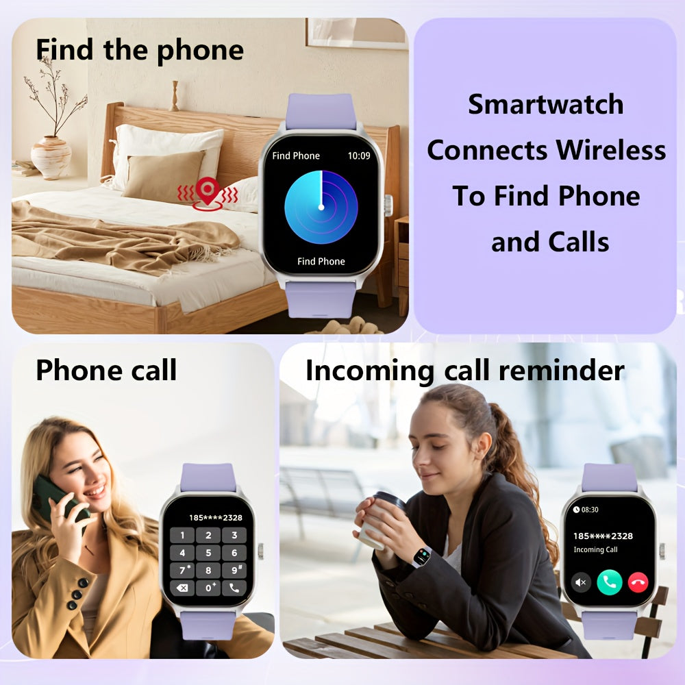 LAXASFIT 2.01" Full Touch Screen Smartwatch - IP68 Waterproof, Wireless 5.3, Fitness Tracker with Call & Text Alerts, 100+ Sports Modes, USB Charging, Compatible with Android/iPhone - Sleek Design for Men & Women, Smart Watch