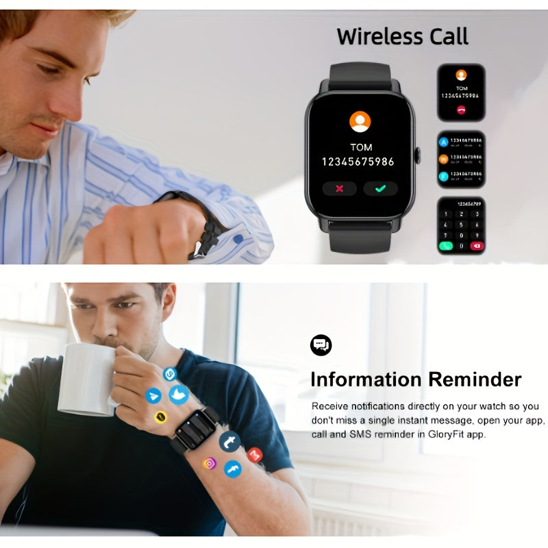 1.85" OLED Full-Touch Alloy Case Smart Watches For Man And Woman 110+ Sport Modes Fitness Watch With Sleep Monitor, Pedometer, Message/call Wireless Devices Wearable Tracker For IOS Android