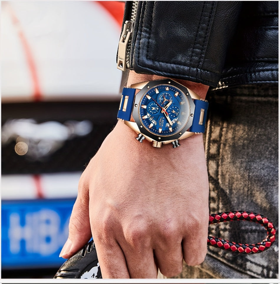 2024 New Fashion Men's Watch. Chronograph Calendar luminous Quartzwatch. Outdoor Casual Sports Watches. Suitable for giving to Students or Men.