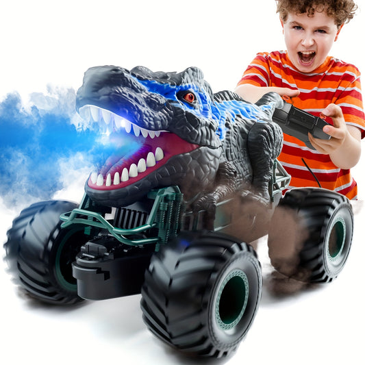 2.4GHz Dinosaur Remote Control Car Toys For Kids Boys 4-7 5-7 8-12, RC Dinosaur Car Toys With Light, Sound, Spray, Indoor Outdoor Toys Gifts For 4 5 6 Year Old Boys, RC Car Toys For Boys