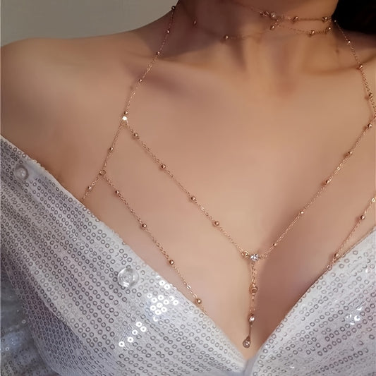 [1 Ultra-Shiny Bra Chain] Ultra-Shiny 1 Women's Bra Chain Body Jewelry with Rhinestone Inlay | Suitable for Daily Wear, Parties, Nightclubs, Fashion Shows, and Fashion Photography