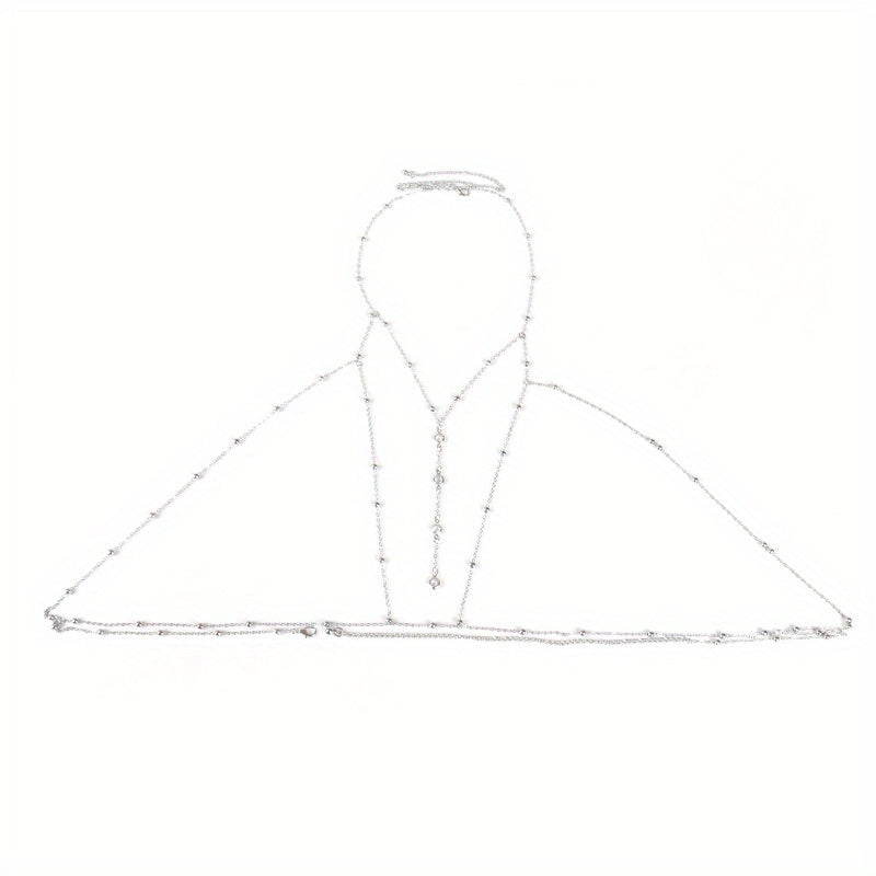 [1 Ultra-Shiny Bra Chain] Ultra-Shiny 1 Women's Bra Chain Body Jewelry with Rhinestone Inlay | Suitable for Daily Wear, Parties, Nightclubs, Fashion Shows, and Fashion Photography