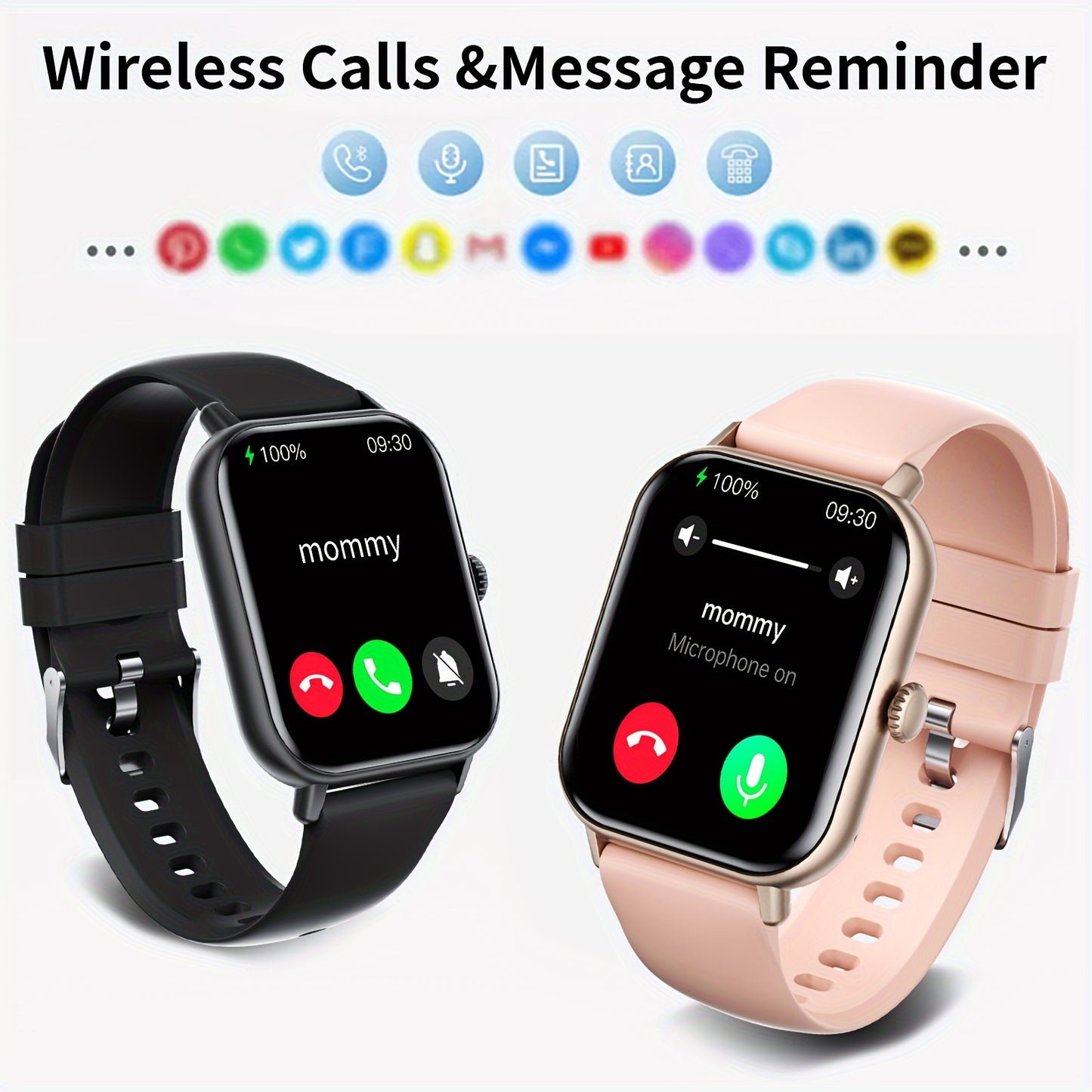 Smart Watch For Women&Men, 2.01 Inch Full Touch Screen, Smart Call Watch Round Style, Answer And Make Call, Message Push, Compatible With IPhone And Android Phones, Fashionable Fitness Tracking Watch, Steps, Distance, Calorie