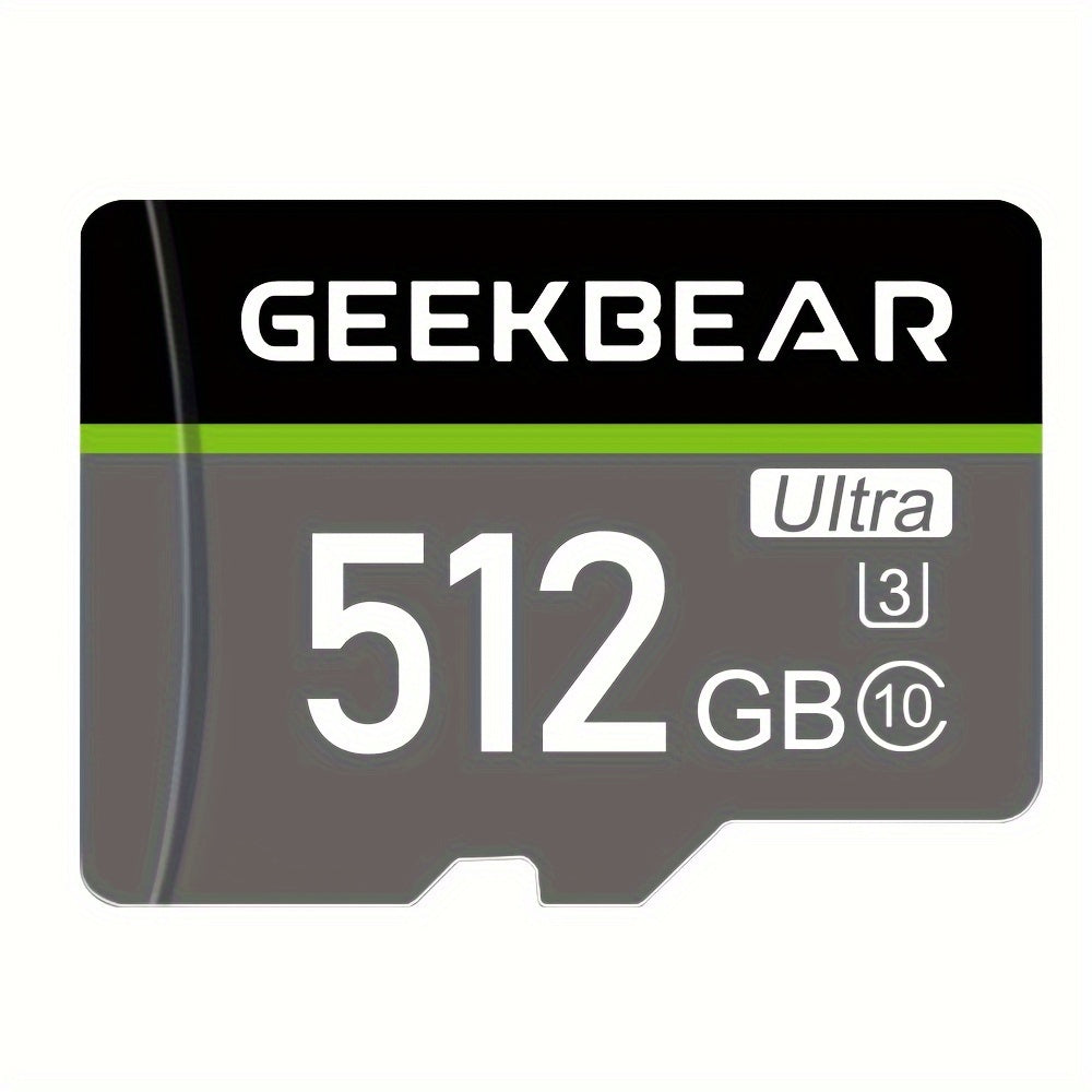 بطاقات مايكرو SD فائقة السرعة من GeekBear: 512 جيجابايت، 256 جيجابايت، 128 جيجابايت - متوافقة مع الكاميرات، وهواتف أندرويد، وأجهزة الكمبيوتر