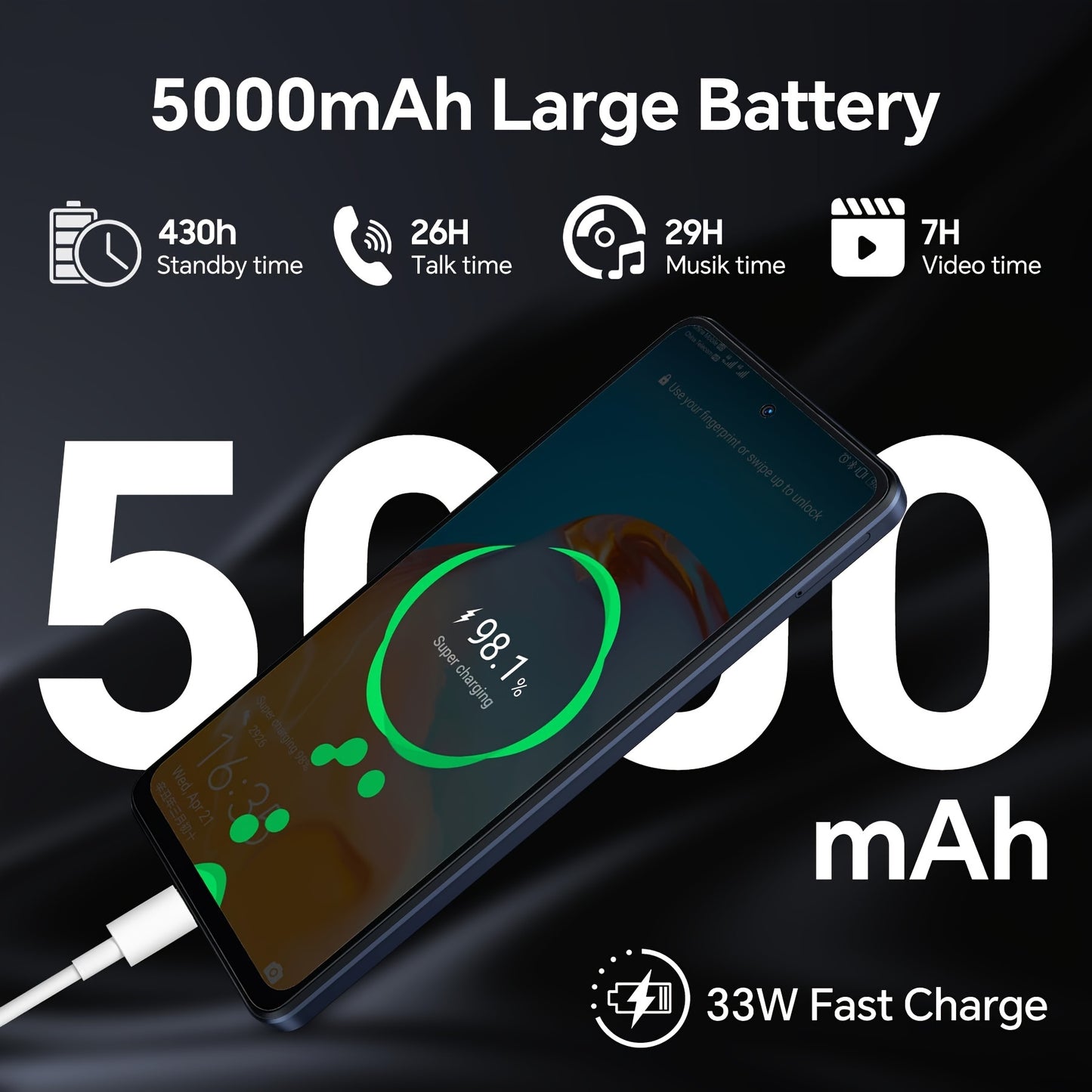 OSCAL Unlocked Android Phones, Tiger12 Cell Phone 12GB+256GB/ SD 1TB, 120Hz 6.78" FHD+ Display, Android13 Unlocked Phone, 5000mAh, 64MP, 33W Fast Charge, 4G Dual SIM