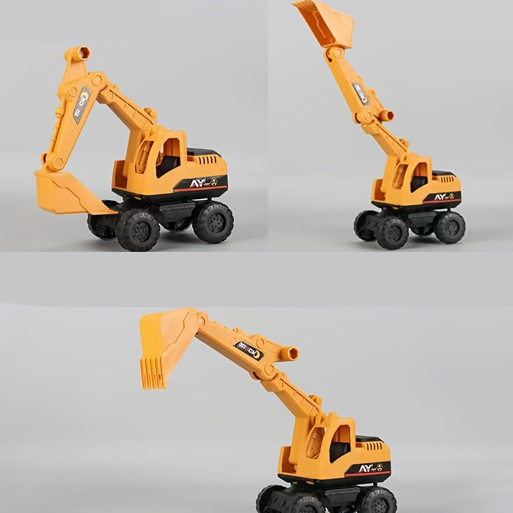 [2025 New Car Toy] 4pcs Car Toys For Kids Big Size Toys Shatterproof Excavator Mixer Dump Truck Bulldozer Engineering Toy Cars For Two Years Or More Kids Toys Boy Car