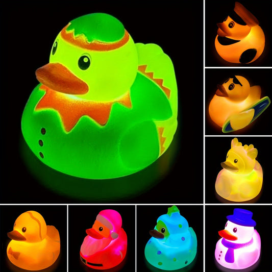 Christmas Light Up Ducks Bath Toys for Kids Toddlers Boys Girls as Stocking Stuffers Party Favors Gifts