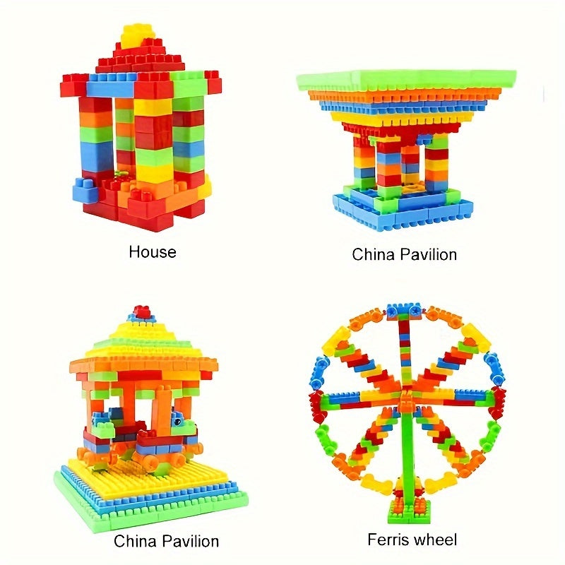 100pcs Building Blocks Set, Educational Toys For Kids, DIY Medium Bricks Gift Set For Boys & Girls (Random Colors) Halloween/Thanksgiving Day/Christmas Gift