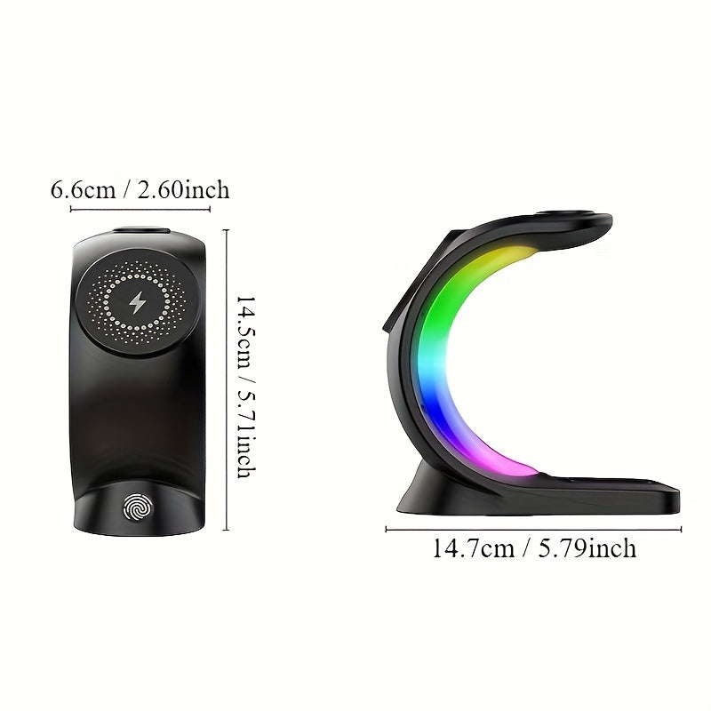 Wireless Charging Station - A Three-in-one Wireless Charging Dock For Watches, Earphones, And Mobile Phones, Suitable For IWatch 8/7/SE/6/5/4/3/2, IPhone 15 14 13 12 Pro Max, With Adjustable Night Light Bedside Lamp And Color