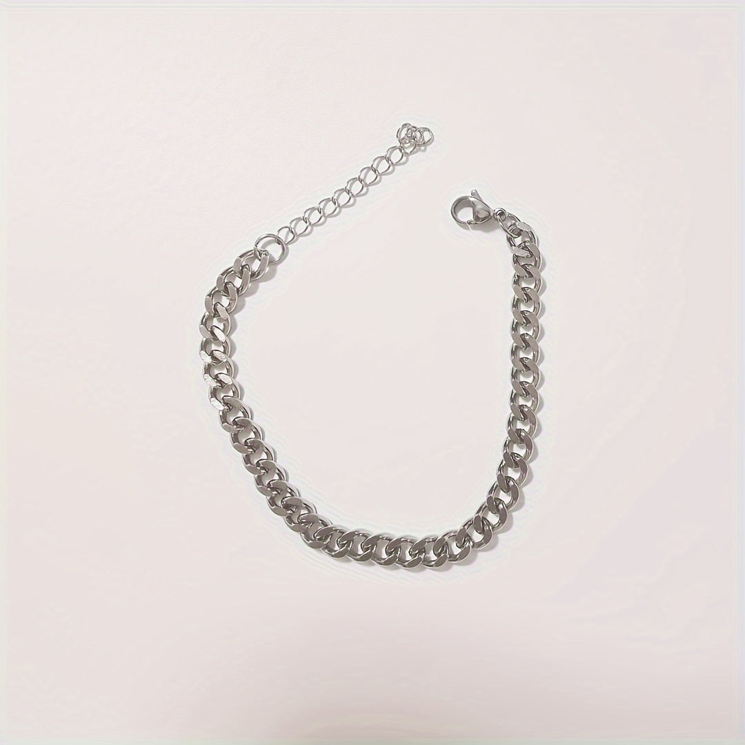 3-7mm Chunky Miami Curb Chain Stainless Steel Bracelet For Men Women Cuban Link Chain Wristband Classic Punk Heavy Jewelry