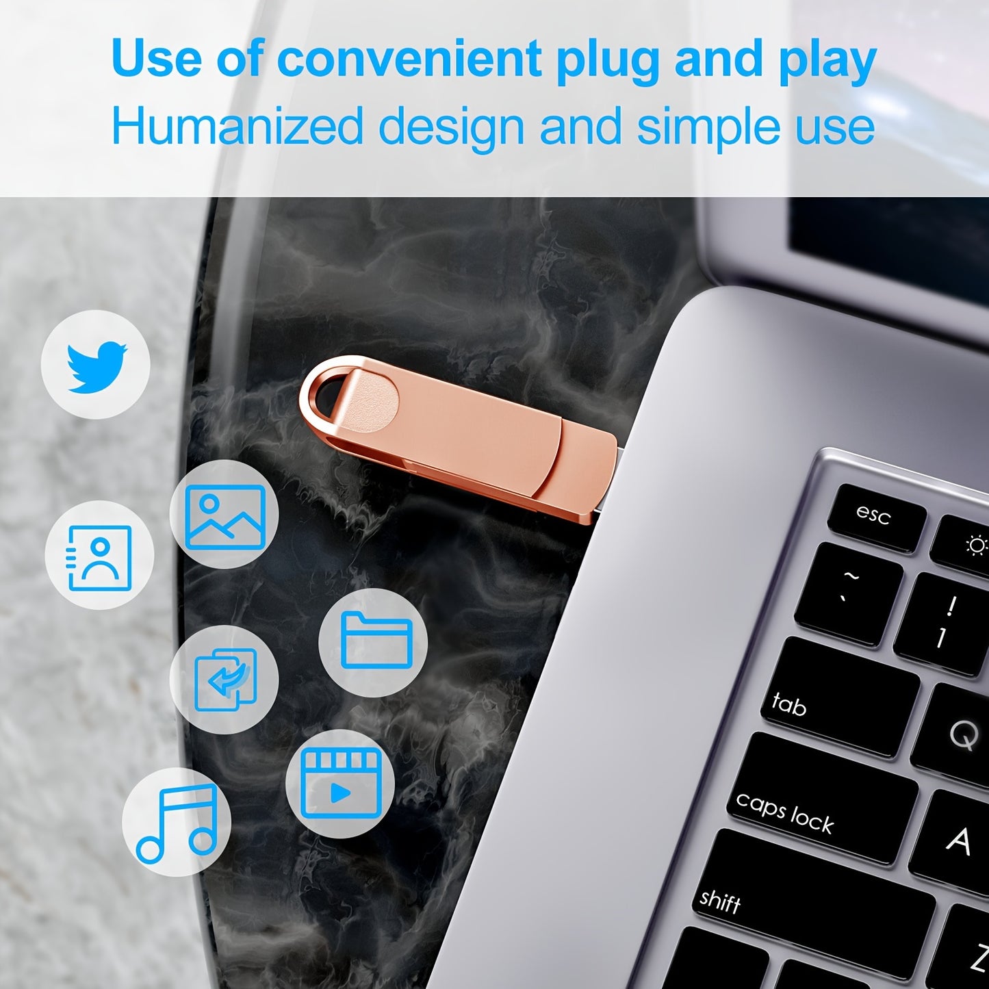 1TB High-Speed USB C Flash Drive - Dual USB 3.0 Memory Stick for Android Phones, MacBook Pro, iPad, Laptop, Computer, and PC - External Data Storage with Fast File Transfer, Compact Design, and Reliable Performance