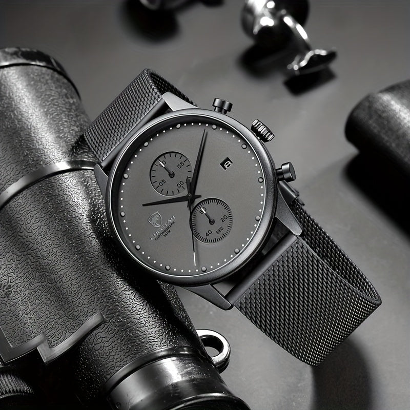 New CHEETAH Brand Fashion Casual Men Watches Chronograph Quartz Stainless Steel Mesh Waterproof Sports Clock with Auto Date