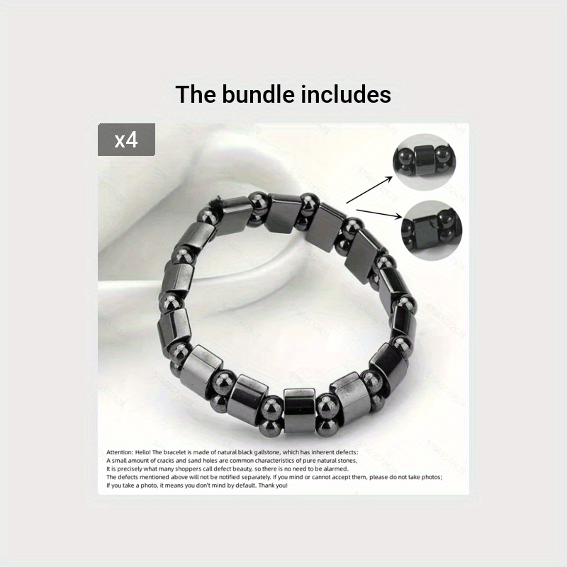 1pc Trendy Cool Creative Hematite Magnetic Stone Bracelet Decorative Accessories For Holiday Party Gift Women Men Accessories Jewelry Gifts