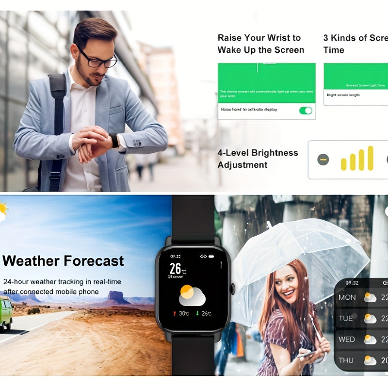 1.85" OLED Full-Touch Alloy Case Smart Watches For Man And Woman 110+ Sport Modes Fitness Watch With Sleep Monitor, Pedometer, Message/call Wireless Devices Wearable Tracker For IOS Android