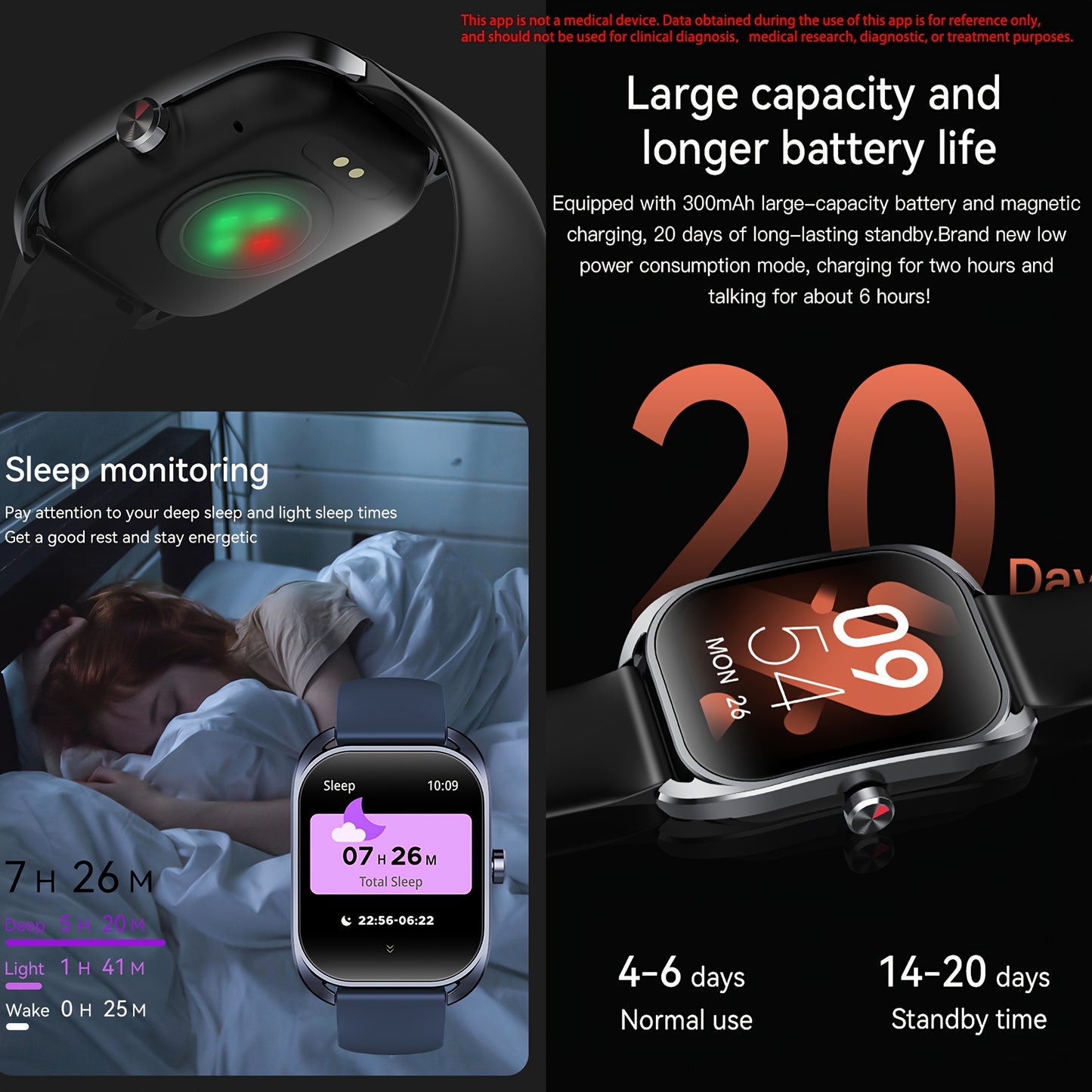 2.01" 3D Curved Big Screen Smart Watch For Men (Answer/Dial Calls), High Quality Men's Outdoor Sports Smart Watch (Receive/Dial Calls), Sports Tracker, Multiple Sports Modes, Compatible With IPhone And Android Phones, Men's G