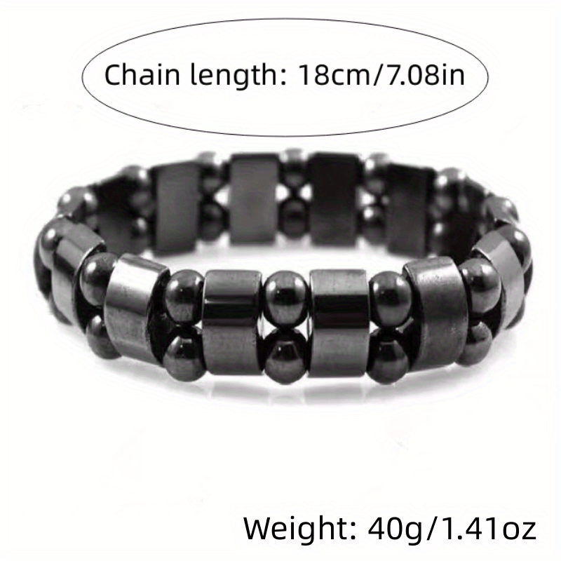1pc Trendy Cool Creative Hematite Magnetic Stone Bracelet Decorative Accessories For Holiday Party Gift Women Men Accessories Jewelry Gifts