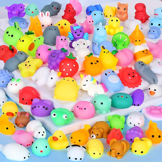 5/20/50/100pcs, Mini Kawaii Animal Squishy Pack, Random Mochi Squishies Party Favours Toys For Kids, Cute And Soft Fidget Squeezable Stress Reliever For Children Adults Treasure Box Toys, Party Bag Fillers