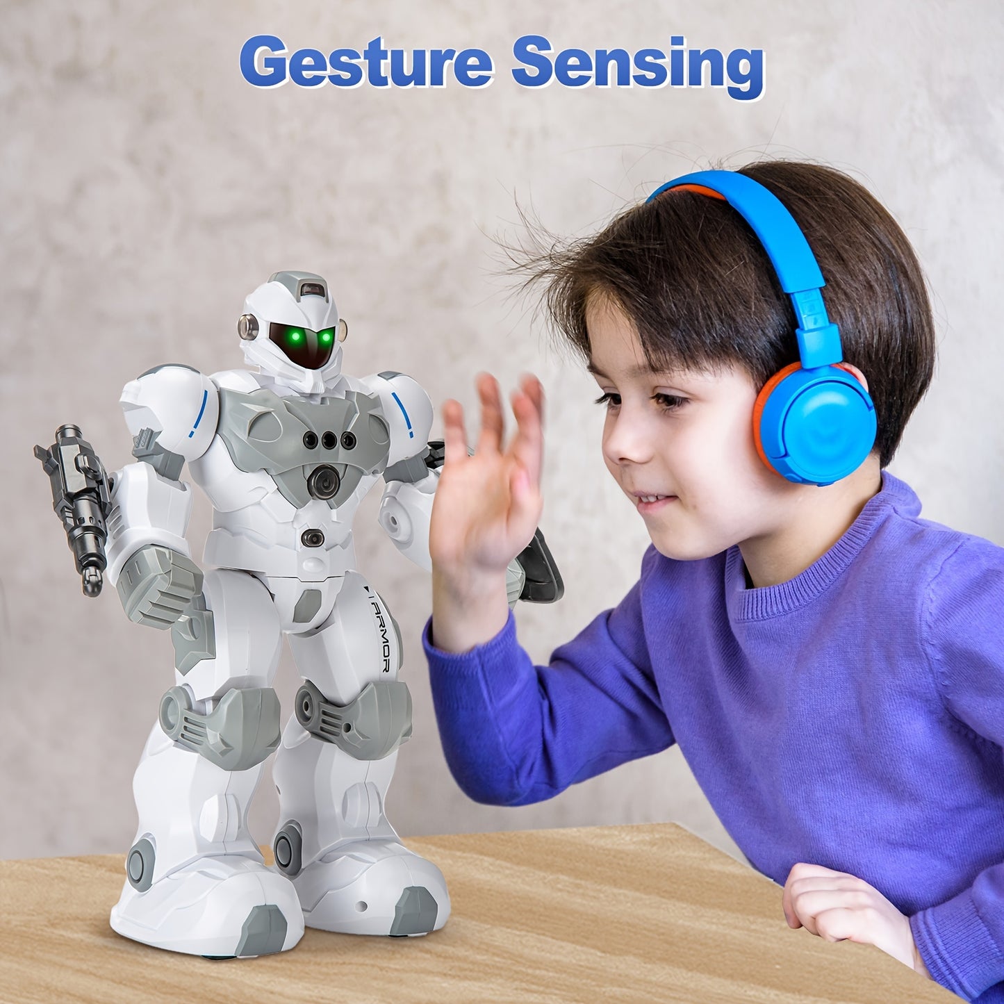 Control Robot Toys for Kids: Intelligent Programmable Robot Gifts for Kids Popular Science Story Toys with 2.4Ghz WiFi Signal Gesture Sensing for Kids