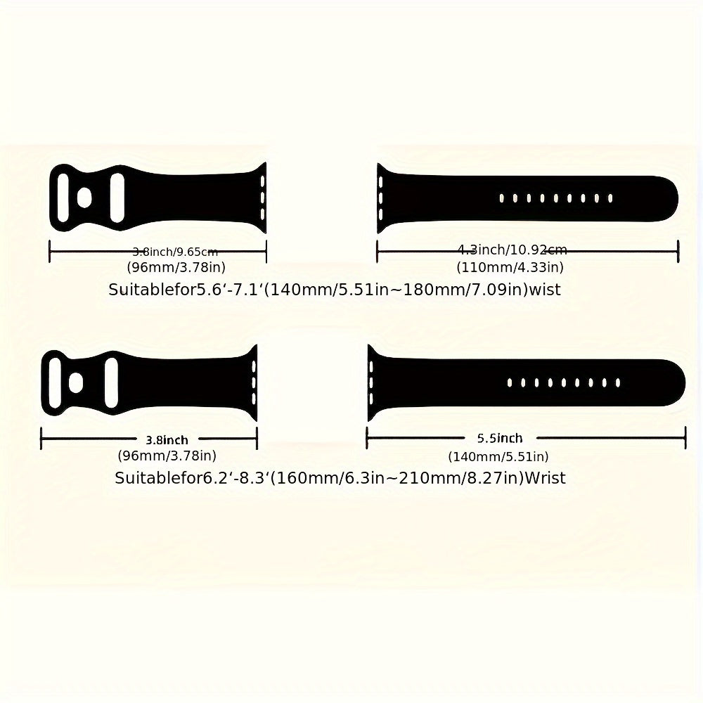 Gradient Double Sided Printed Silicone Strap For Smart Watches 38mm 40mm 41mm 42mm 44mm 45mm Tie-dye Sport Style Bracelet Band