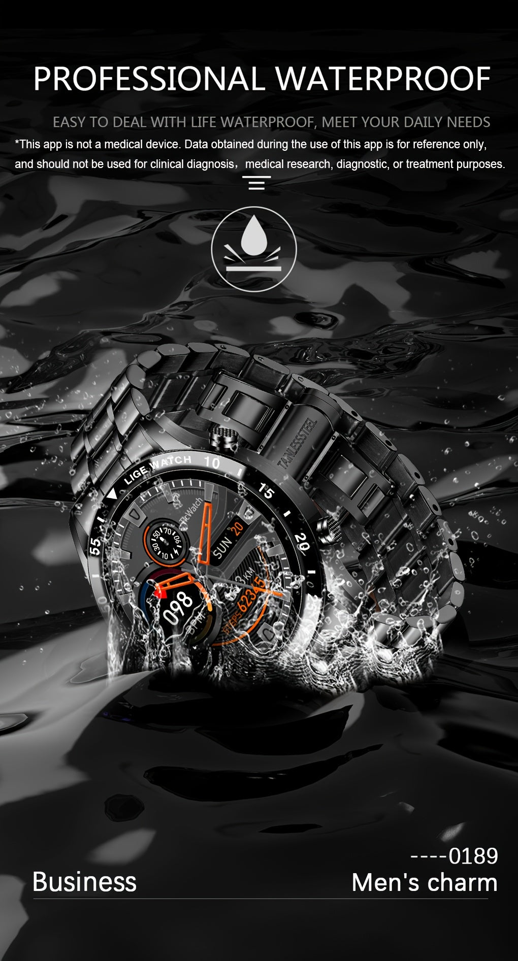 Fashion Smart Watch Full Touch Screen Answer And Reject Incoming Smart Watches Music Control Shake To Take Photo Music Control Sleep Monitoring Step Counting Countdown Sports Fitness Watch