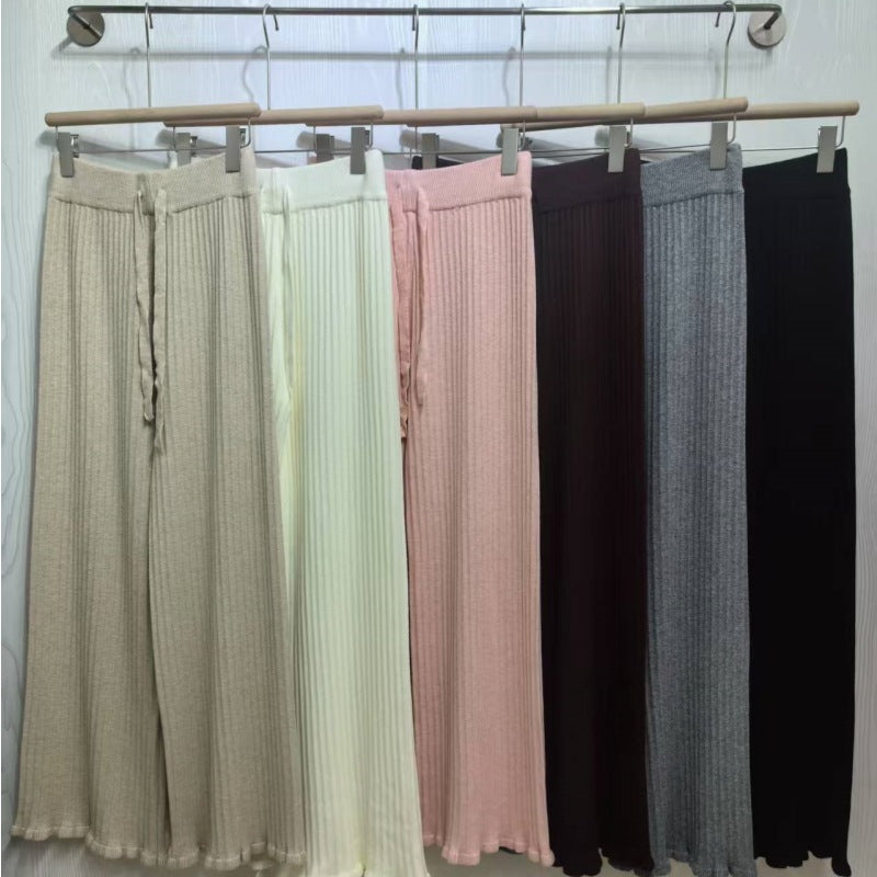 Women's Loose, Laid-back Flared Pants With Ruffled Hems