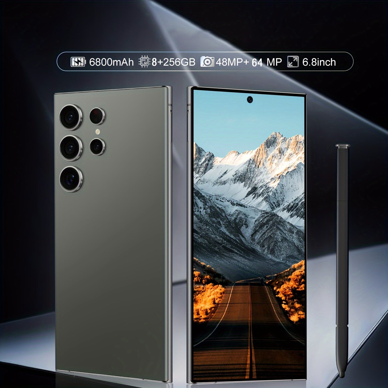 Unlocked Android Phones Cell Phone Android 13 Mobile Phone with Build-in Pen, 8GB+256GB, 6.8" Display