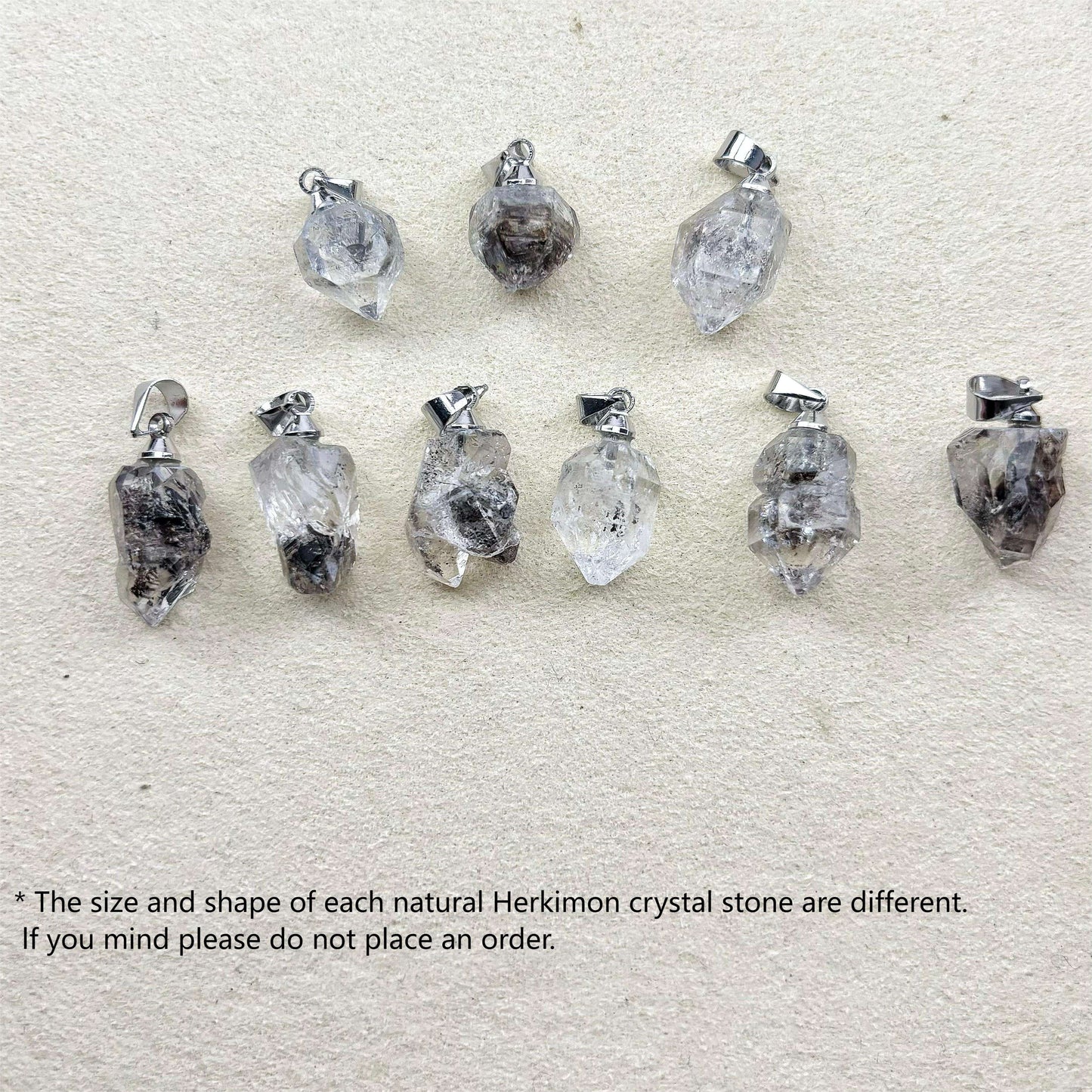 1pc LUKEN'S JEWELRY Herkimer Rough Stone Pendant, Natural White Geometric Pattern, Small Drop Fashion Accessory, Party Style, No Magnetic, Natural Stone Material, Ideal Holiday Gift